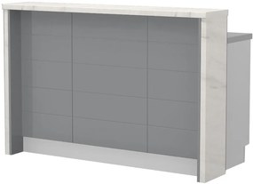 Островна кухненска пейка Hudson-Length: 150 cm.-Gray-White Marble