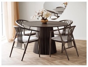 Тъмнокафяв трапезен стол с подлакътници от масивен дъб Agustin – House Nordic