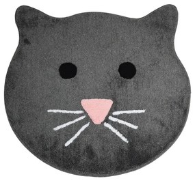 Антрацитна постелка за баня Cat, ⌀ 90 cm - Foutastic