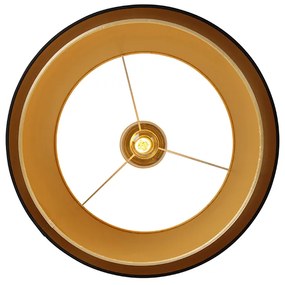 Модерна таванна лампа черна със злато 47 см Duo Shade - Combi