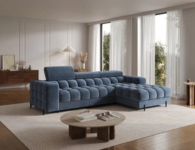 Ъглов диван Freyia-Син-Десен