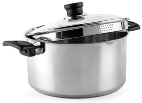 Тенджера Luigi Ferrero Sophia FR-3406, 26x14 см, 7 л, Стомана 18/10, Стъклен капак, Индукция, Инокс