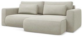 Бежов разтегателен ъглов диван с място за съхранение (десен ъгъл) Kapua – Makamii