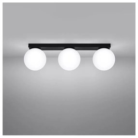 Черна лампа за таван със стъклен абажур ø 12 cm Umerta - Sollux