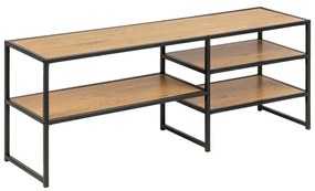 Черна/естествена маса за телевизор от декор от дъб 120x46 cm Seaford – Actona