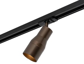 Модерен прожектор тъмен бронз за 1-фазова релсова система - Iconic Kohua