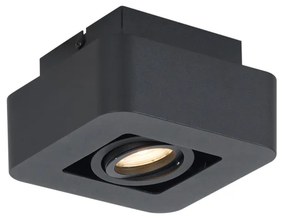 Заоблен повърхностно монтиран прожектор черен, въртящ се и накланящ се - Dox