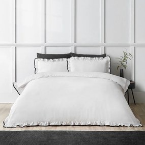 Бяло двойно 3 части спално бельо 200x200 cm So Soft Mono Frill – Catherine Lansfield