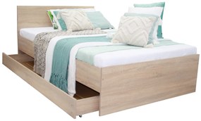Легло DAVINA + решетка + място за съхранение, 90x200cm, дъб  sonoma