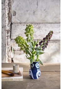 Синя ръчно рисувана каменна ваза Tulle - Kähler Design