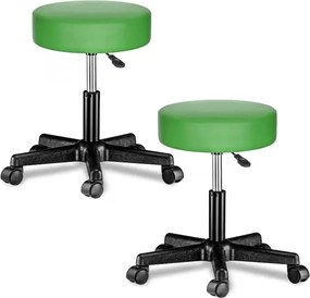 Козметичен стол на колелца 360°, регулируем - комплект от 2 Оранжево