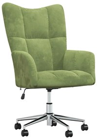 328164 vidaXL Релакс стол, светлозелен, кадифе