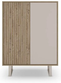 Сиво-естествено шкафче от декор от дъб 90x120 cm Millay – Marckeric