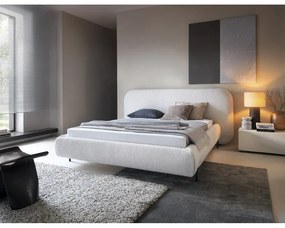 Бежово двойно легло 180x200 cm тапицирано с място за съхранение с включена подматрачна рамка Pointt – ELTAP