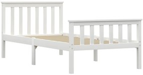 283214 vidaXL Рамка за легло, бяла, борово дърво масив, 90x200 cм