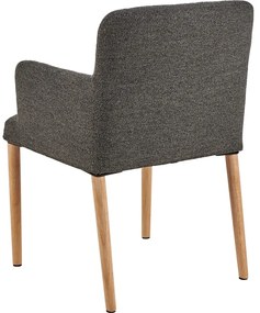 Сив тапициран трапезен стол с подлакътници Zoe – Actona