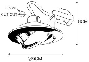 Смарт вградено спот осветление мед, накланящо се, вкл. Wifi GU10 - Cisco