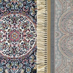 Луксозен син килим с красиви цветни детайли Ширина: 150 см | Дължина: 230 см