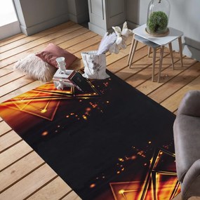 Черен килим със смела шарка Широчина: 80 см | Дължина: 150 см