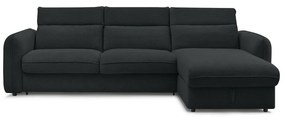 Черен разтегателен ъглов диван (променлив) Achille – Bobochic Paris