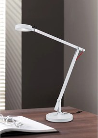 Бяла LED настолна лампа с огъваща се структура (височина 90 cm) Amsterdam – Trio