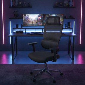 Ергономичен офис стол от мрежа с регулируема облегалка за глава