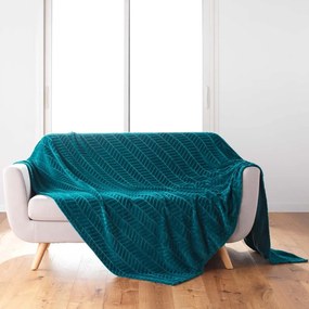 Покривало за легло от микрофланела в петролен цвят 180x220 cm Arya – douceur d'intérieur