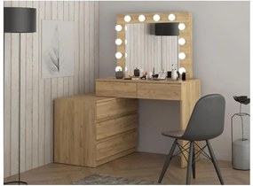 Тоалетна масичка с LED огледало Nicole Дъб craft