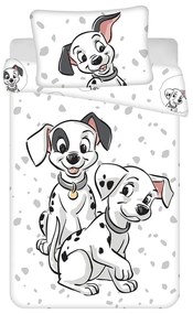 Бяло памучно детско спално бельо 100x135 cm 101 Dalmatians – Jerry Fabrics