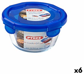 Херметическа Кутия за Обяд Pyrex Cook &amp; go 15,5 x 15,5 x 8,5 cm Син 700 ml Cтъкло (6 броя)