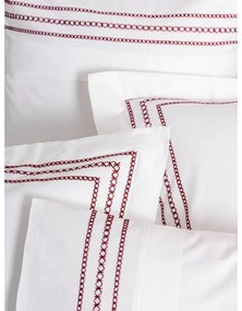 Бяло двойно удължено спално бельо от памук Renforcé 240x220 cm Red Heritage Lines – Mila Home Luxury