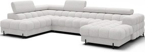 Кремав разтегателен ъглов диван от букле (ляв ъгъл U форма) Feraria – ELTAP