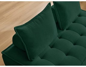 Тъмнозелен диван от прежда с примки от букле 175 cm Elisa – Bobochic Paris