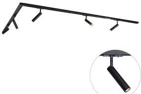 Модерна релсова система за осветление с 5 черни прожектора 1-фазов - Iconic Ivy