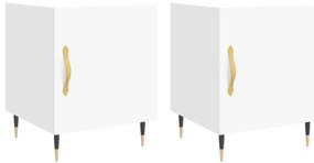 827517 vidaXL Нощни шкафчета 2 бр бели 40x40x50 см инженерно дърво