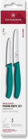 Victorinox - Комплект от 2 кухненски ножа за зеленчуци SWISS CLASSIC, тюркоазен