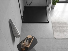 Mexen Flow квадратен плосък поддушов тава 85 x 85 см, черен мат - 46S708585