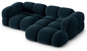 Тъмносин кадифен ъглов диван (десен ъгъл) Loretto – Cosmopolitan Design