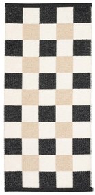 Черна и кремава пътека за открито и закрито 70x160 cm Pix Black Vanilla – Pappelina