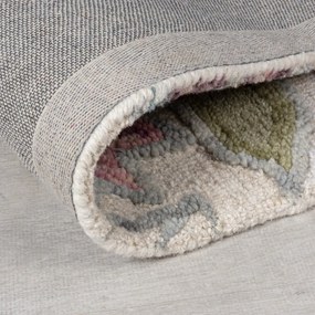 Кремав ръчно изработен вълнен килим 120x170 cm Tania Floral – Flair Rugs