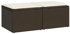 3328666 vidaXL Градински комплект с възглавници 2 части кафяв полиратан акация