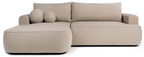 Бежов разтегателен ъглов диван от букле (ляв ъгъл) Quinoa – Bonami Selection