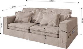 Бежов диван 236 cm Nora – Ropez