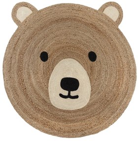 Ютен детски килим в естествен цвят 100x100 cm Bertie Bear – Flair Rugs