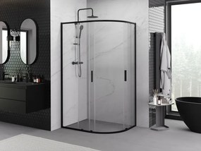 Mexen Exo-S Duo Асиметрична полукръгла душ кабина плъзгаща 90 x 80 см,