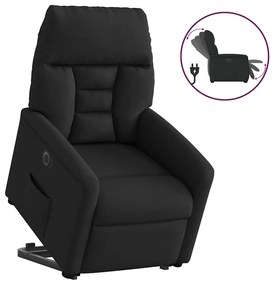 3303054 vidaXL Електрически изправящ реклайнер стол, черен, текстил