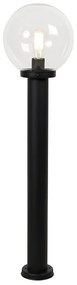 Подова лампа за външен монтаж черна с прозрачен глобус 100 см IP44 - Sfera