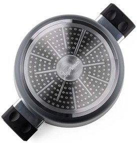 Тенджера Luigi Ferrero Regina FR-2440 24x11.5 см, 4.3 л, Незалепващо покритие, Стъклен капак с отвор за пара, Индукция, Черен