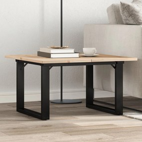 3282660 vidaXL Кафе маса О-образна рамка 60x60x40 см бор масив и стомана
