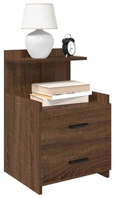 858645 vidaXL Нощни шкафчета, 2 бр. с 2 чекмеджета, кафяв дъб, 40x36,5x62 см